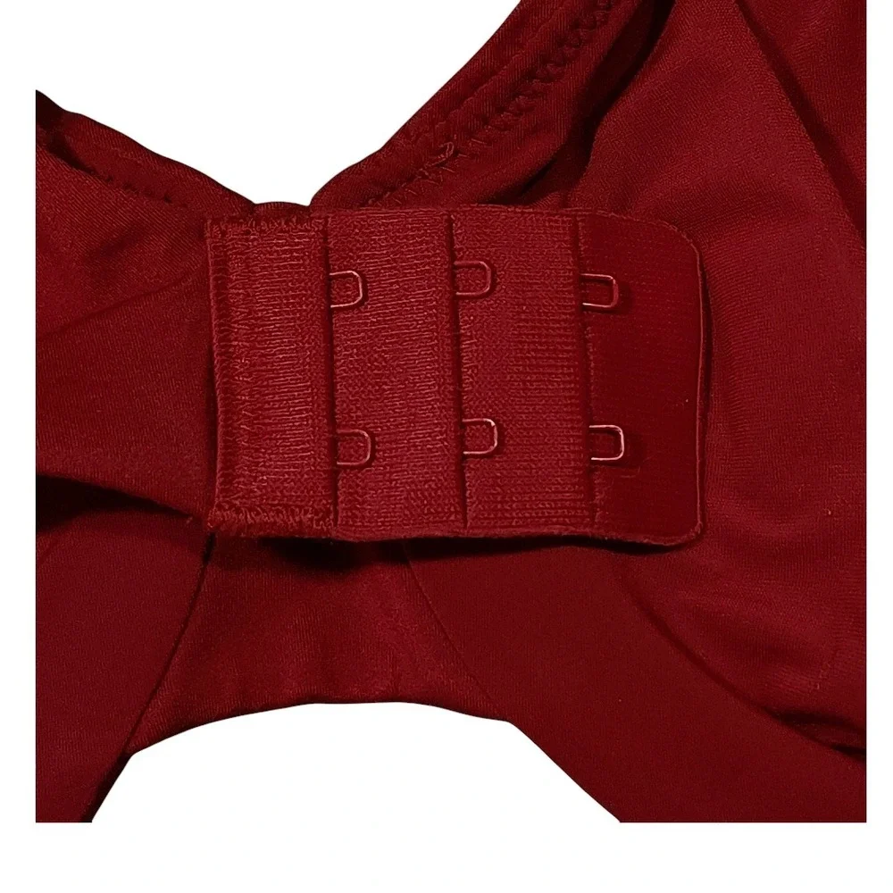 Wacoal Bra 34C Womens Red Underwire Lace Trim Full Coverage 855213 Lingerie